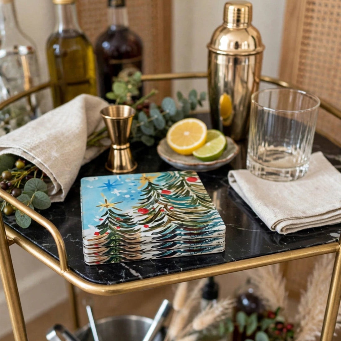 Night Before Christmas 4x4 Acrylic Coasters (Set of 4)
