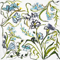 Blue Green Floral 4x4 Acrylic Coaster (Set of 4)