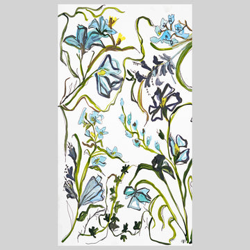 Slate Blue Floral Rectangular Accent Box Insert