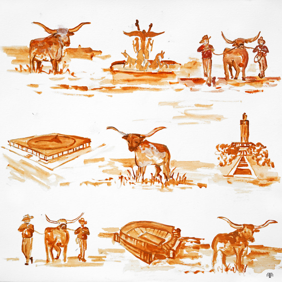 UT Toile 12 x12 Acryic Accent Board
