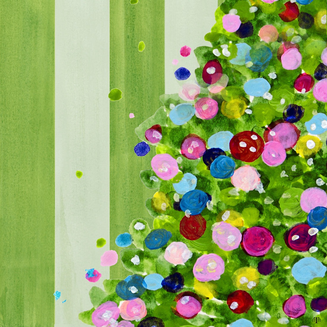 Confetti Tree on Stripes 12 x12 Acrylic Accent Board