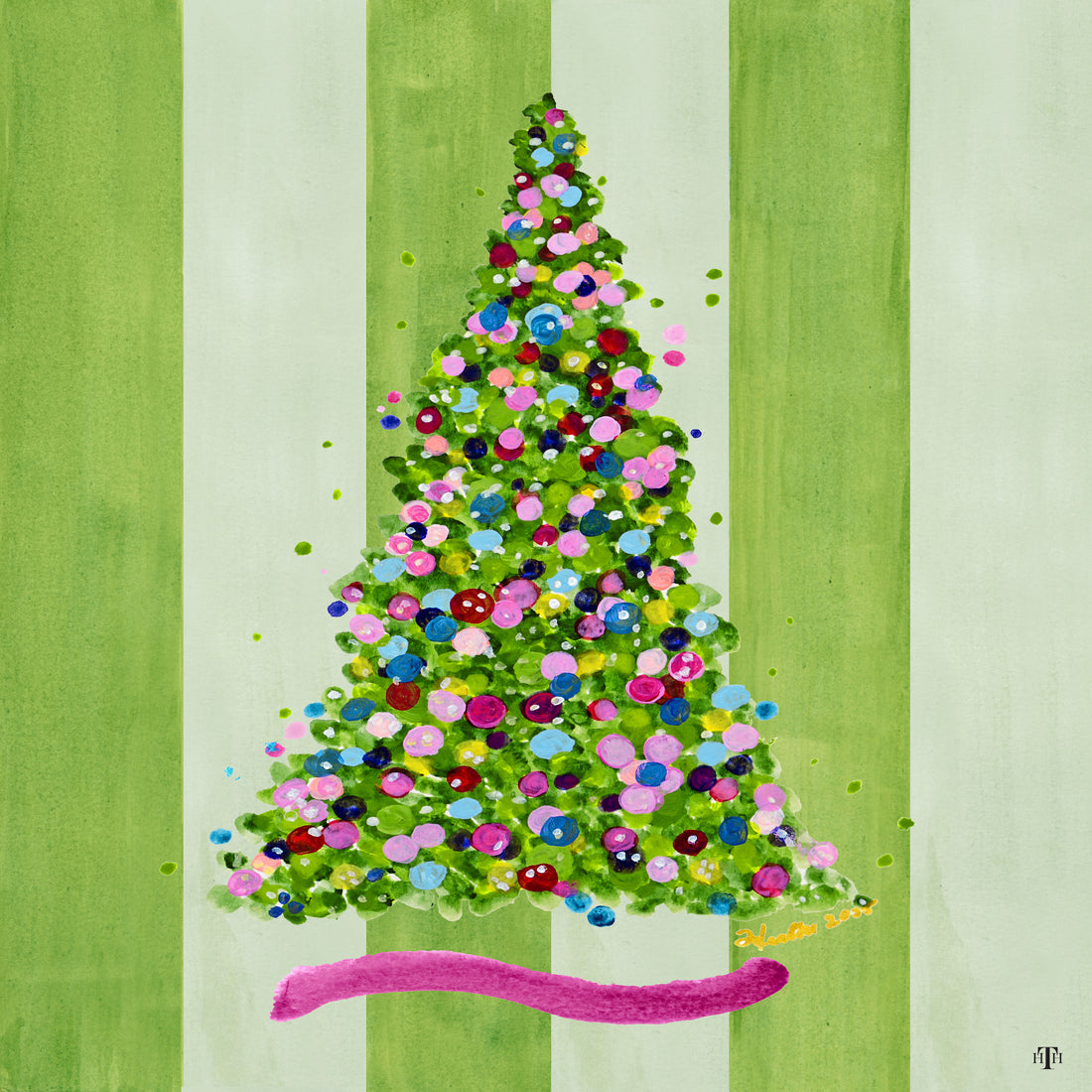 Confetti Tree on Stripes