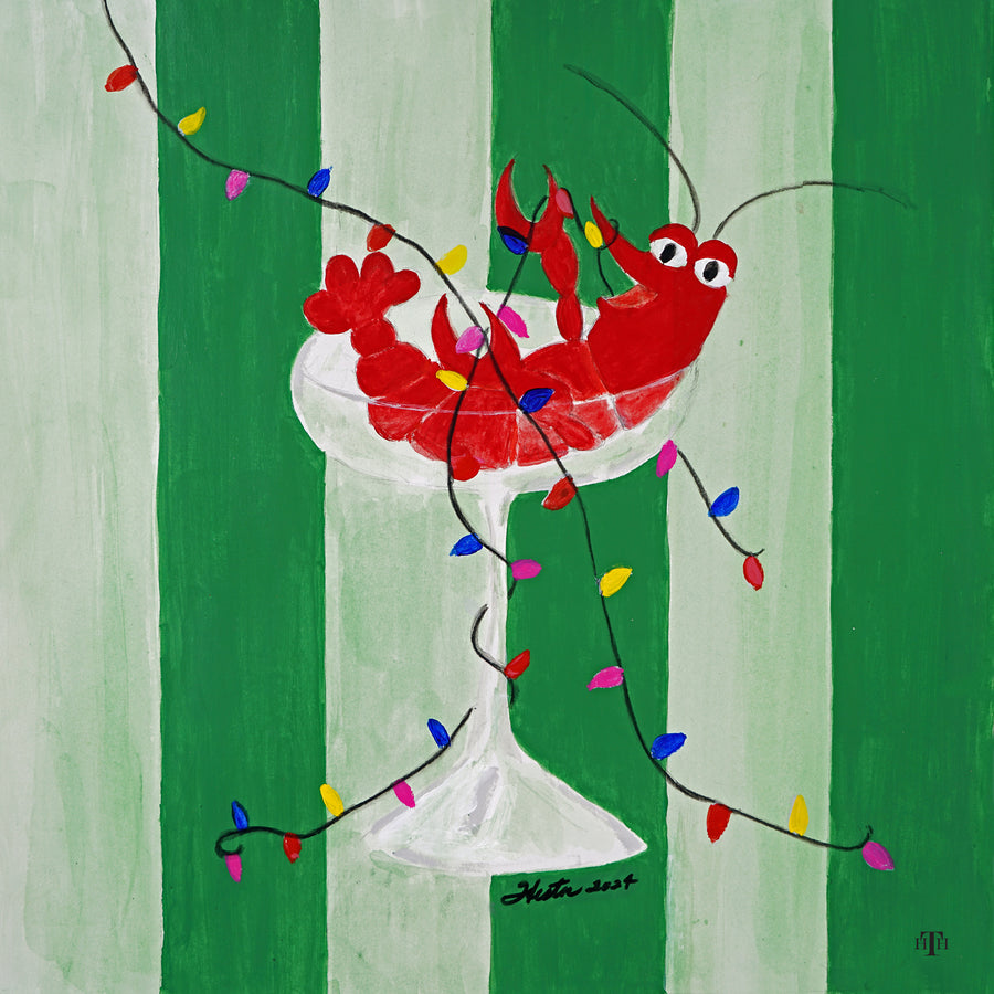 Holiday Crawfish in Coupe - Green Stripe Accent Board