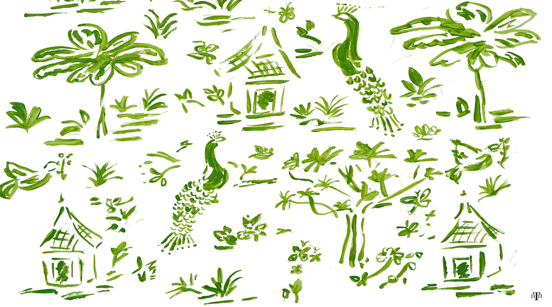 Green Chinoiserie Acrylic 9x5 Accent Box Insert