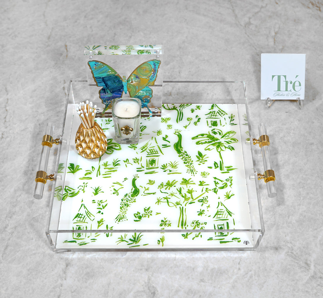 Chinoiserie Green 12" x 12" Tray Insert