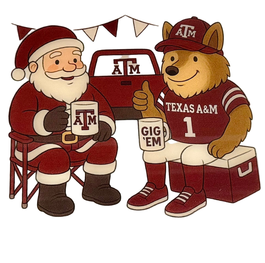 Tailgate with Santa Aggies 12x12 Insert