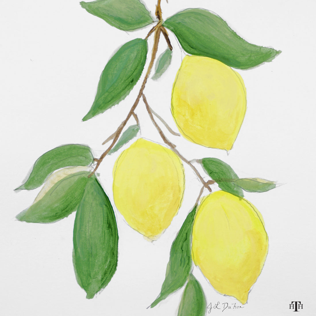Lemons on the Branch 4x4 Acrylic Coaster (Set of 4)