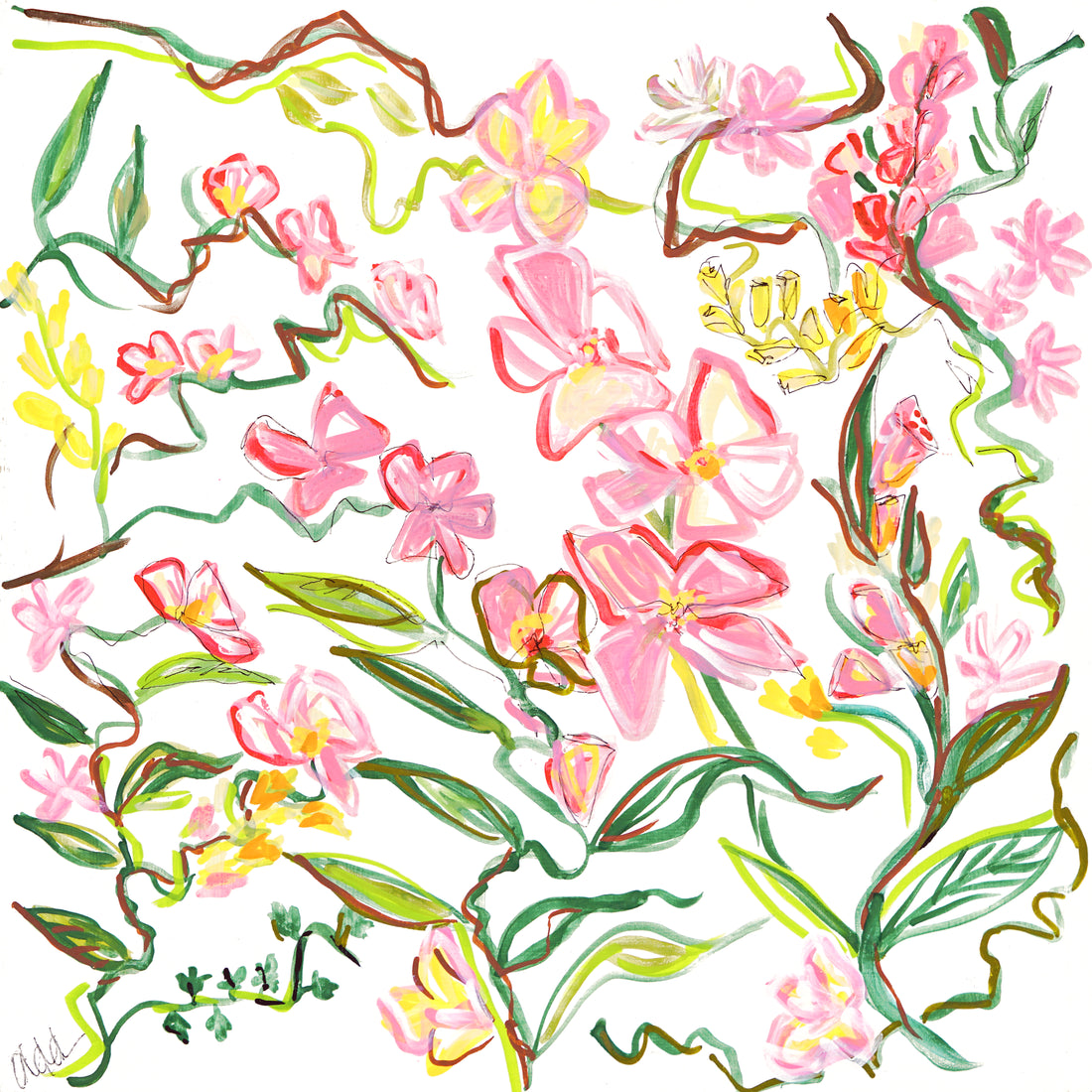 PInk & Green Floral 12x12 Insert