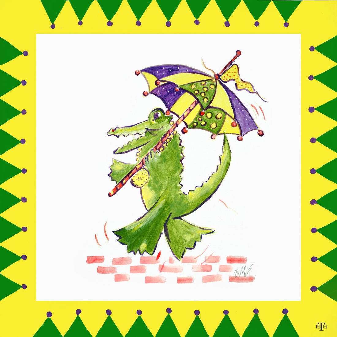 Mardi Gras Gator 12" x 12" Tray Insert