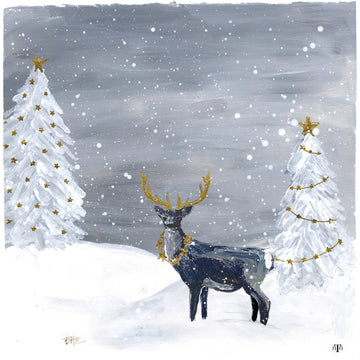 Deer in Snow 12" x 12" Tray Insert